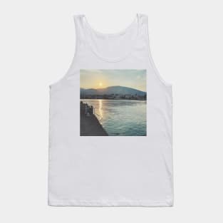 Peaceful Retro Greek Sunset Tank Top